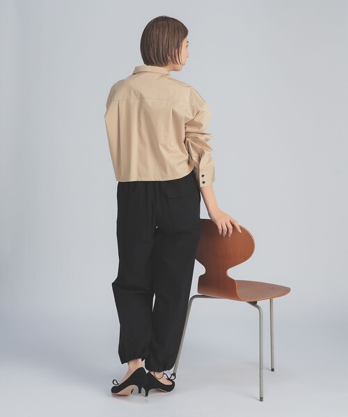 Demi-Luxe BEAMS（デミルクス ビームス）の「コットン ナイロン ツイル ジョガーパンツ（その他パンツ・レディース・ベージュ/ブラック・36/38）」の4枚目の写真