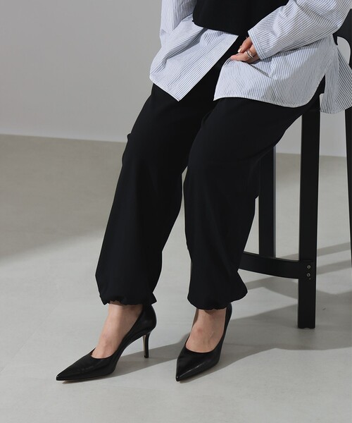 Demi-Luxe BEAMS（デミルクス ビームス）の「コットン ナイロン ツイル ジョガーパンツ（その他パンツ・レディース・ベージュ/ブラック・36/38）」の13枚目の写真