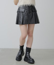 【2024AW】加工レザーミニスカート