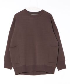 ポケット付きクルーネックニットトップス-手洗い可-