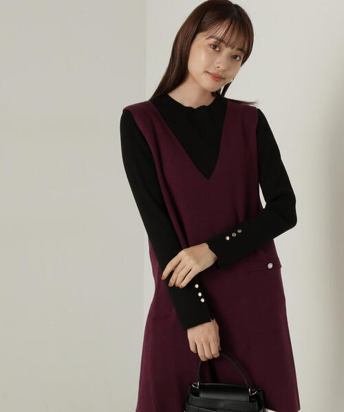 PROPORTION BODY DRESSING（プロポーションボディドレッシング）の「釦付きボトルネックリブニット / 1214270904（ニット/セーター・レディース・ブラック/ホワイト/ベージュ/レッド・SMALL/MEDIUM）」の9枚目の写真