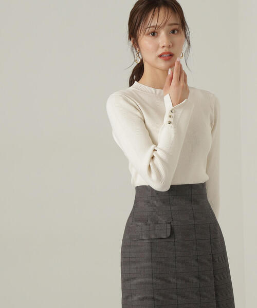 PROPORTION BODY DRESSING（プロポーションボディドレッシング）の「釦付きボトルネックリブニット / 1214270904（ニット/セーター・レディース・ブラック/ホワイト/ベージュ/レッド・SMALL/MEDIUM）」の2枚目の写真