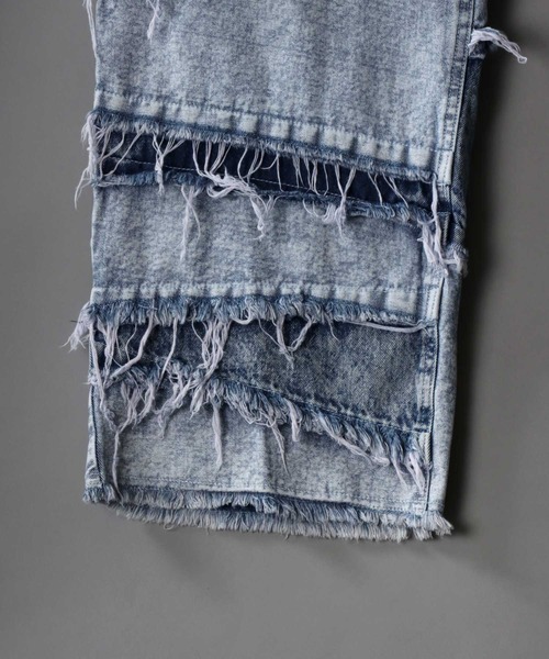 TOTH660 BOMBED PANTS リメイクプリントデニムパンツ TOTH660 BOMBED PANTS リメイクプリントデニムパンツ