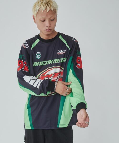 WEGO(ウィゴー)の「WEGO/レーシングロゴメッシュロンT(Tシャツ/カットソー・メンズ・ブラック/ホワイト・MEDIUM/LARGE)」の15枚目の写真