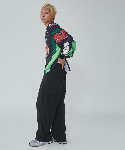 WEGO(ウィゴー)の「WEGO/レーシングロゴメッシュロンT(Tシャツ/カットソー・メンズ・ブラック/ホワイト・MEDIUM/LARGE)」の16枚目の写真