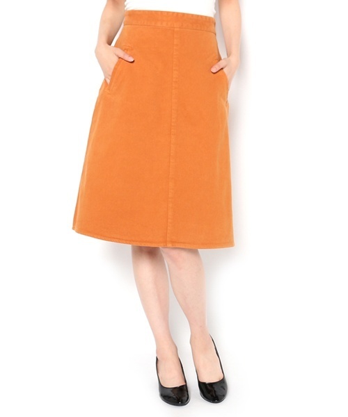 Kastane（カスタネ）の「台形スカート（スカート・レディース・カーキ/オレンジ/インディゴブルー/アイボリー・2/1）」の4枚目の写真