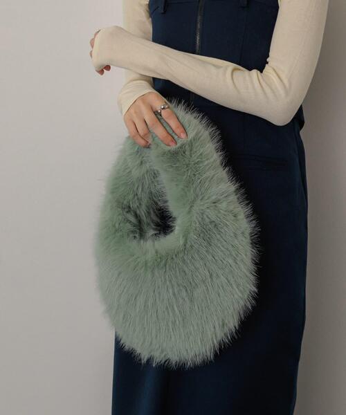 SENSE OF PLACE by URBAN RESEARCH（センスオブプレイスバイアーバンリサーチ）の「ファーラウンドバッグ（ハンドバッグ・レディース・ベージュ/ブラウン/ミント・ONE）」の3枚目の写真