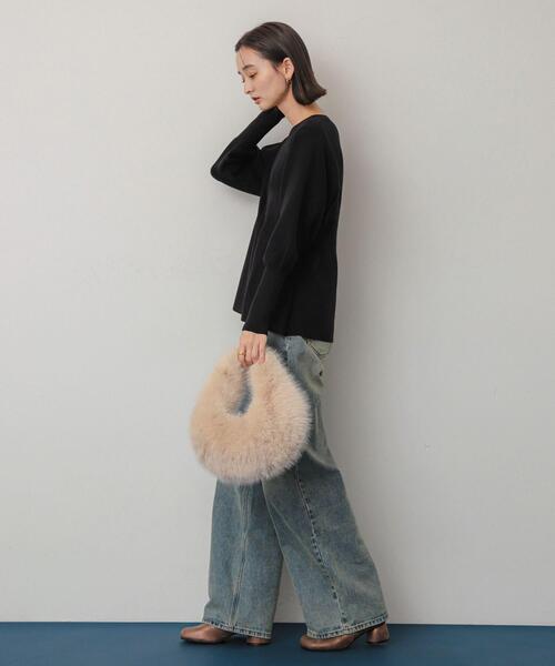 SENSE OF PLACE by URBAN RESEARCH（センスオブプレイスバイアーバンリサーチ）の「ファーラウンドバッグ（ハンドバッグ・レディース・ベージュ/ブラウン/ミント・ONE）」の15枚目の写真