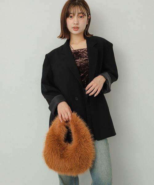 SENSE OF PLACE by URBAN RESEARCH（センスオブプレイスバイアーバンリサーチ）の「ファーラウンドバッグ（ハンドバッグ・レディース・ベージュ/ブラウン/ミント・ONE）」の22枚目の写真