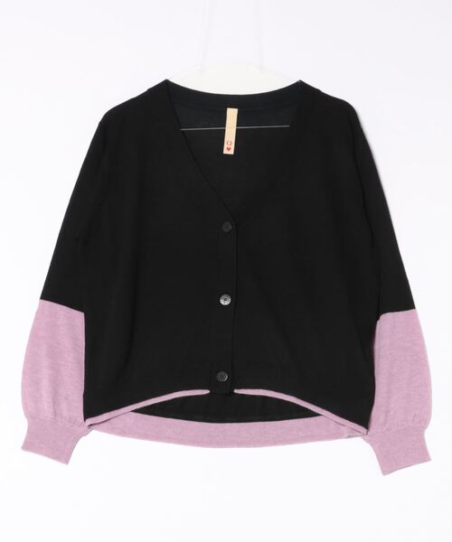 Q（キュー）の「バイカラーBASICカーデ（カーディガン/ボレロ・レディース・ベージュ/ブラック・MEDIUM）」の17枚目の写真
