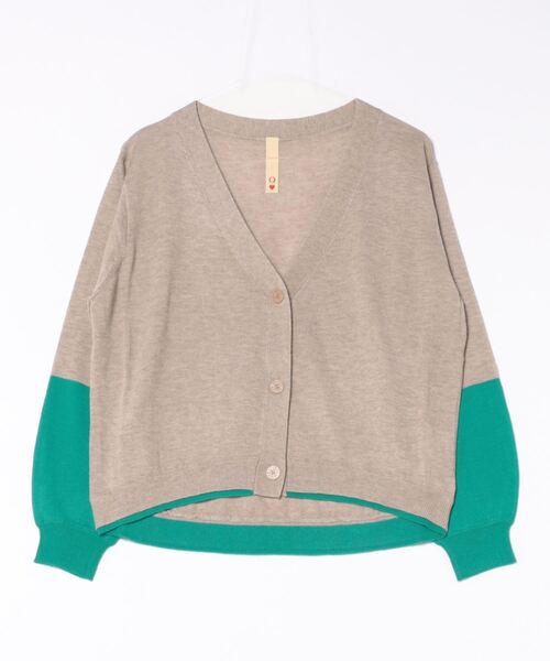 Q（キュー）の「バイカラーBASICカーデ（カーディガン/ボレロ・レディース・ベージュ/ブラック・MEDIUM）」の18枚目の写真