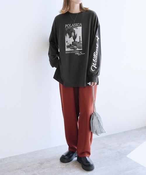 reca（レカ）の「サボテンフォト＆神ロゴPt プルオーバー（Tシャツ/カットソー・レディース・オフホワイト/チャコールグレー・FREE）」の3枚目の写真