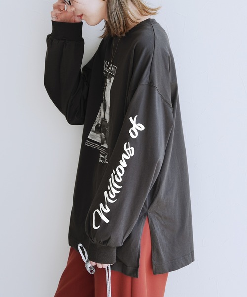 reca（レカ）の「サボテンフォト＆神ロゴPt プルオーバー（Tシャツ/カットソー・レディース・オフホワイト/チャコールグレー・FREE）」の6枚目の写真