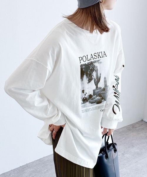 reca（レカ）の「サボテンフォト＆神ロゴPt プルオーバー（Tシャツ/カットソー・レディース・オフホワイト/チャコールグレー・FREE）」の7枚目の写真