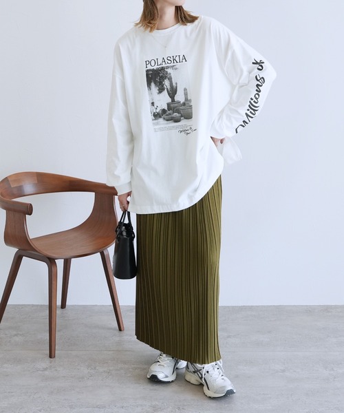reca（レカ）の「サボテンフォト＆神ロゴPt プルオーバー（Tシャツ/カットソー・レディース・オフホワイト/チャコールグレー・FREE）」の8枚目の写真