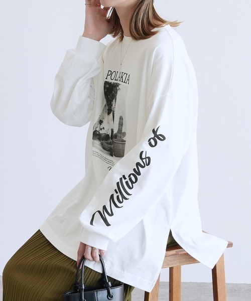 reca（レカ）の「サボテンフォト＆神ロゴPt プルオーバー（Tシャツ/カットソー・レディース・オフホワイト/チャコールグレー・FREE）」の10枚目の写真