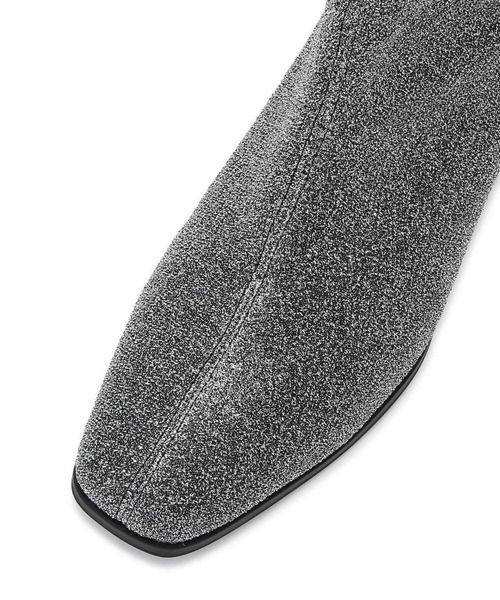 Juze（ジュゼ）の「ストレッチヒールショートブーツ（ブーツ・レディース・オフホワイト/シルバー/ブラック・S/M/L）」の18枚目の写真