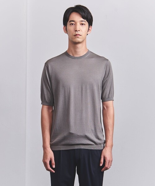 UNITED ARROWS(ユナイテッドアローズ)の「ウール ハイゲージ ニットTシャツ -ウォッシャブル-(ニット/セーター・メンズ・オフホワイト/モカ/ネイビー・M/S/XL/L)」の6枚目の写真