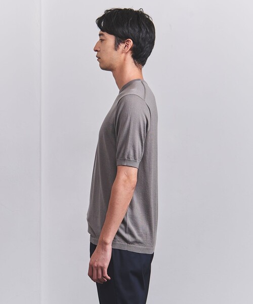 UNITED ARROWS(ユナイテッドアローズ)の「ウール ハイゲージ ニットTシャツ -ウォッシャブル-(ニット/セーター・メンズ・オフホワイト/モカ/ネイビー・M/S/XL/L)」の7枚目の写真