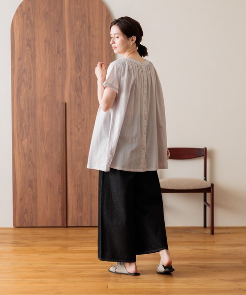 studio CLIP（スタディオクリップ）の「ルーズワイドデニムパンツ[プチ・プラスサイズあり]（デニムパンツ・レディース・ブラック/ライトブルー/インディゴブルー・PF/ﾌﾘｰ(L)/MEDIUM/LARGE/SMALL）」の9枚目の写真