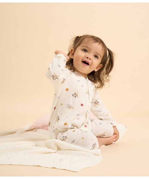 バーバリー　6month　ロンパース＋スタイ＋ポーチ　箱なし　新品 AS0368 透かし編みニットロンパース＆ボンネット | Emmare Baby