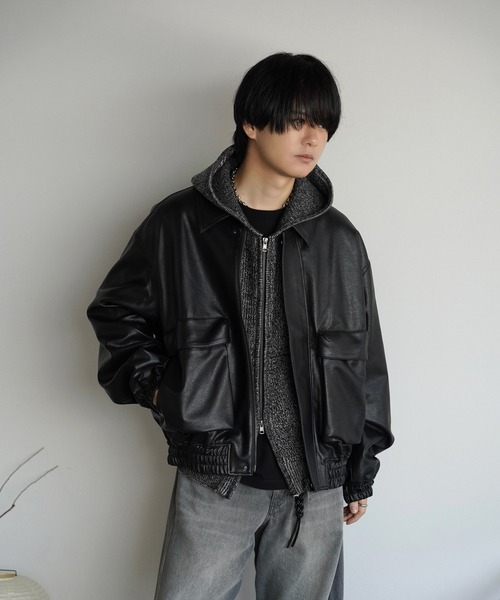 セール】ARTIFICIAL GRAIN SHORT BLOUSON（ブルゾン）｜WYM LIDNM