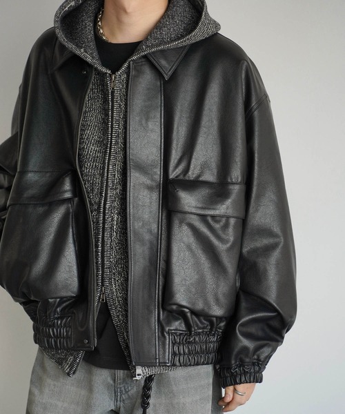 【wym完売\"S\"】ARTIFICIAL GRAIN SHORT BLOUSON セール】ARTIFICIAL GRAIN SHORT BLOUSON（ブルゾン）｜WYM