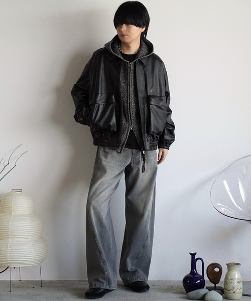 セール】ARTIFICIAL GRAIN SHORT BLOUSON（ブルゾン）｜WYM