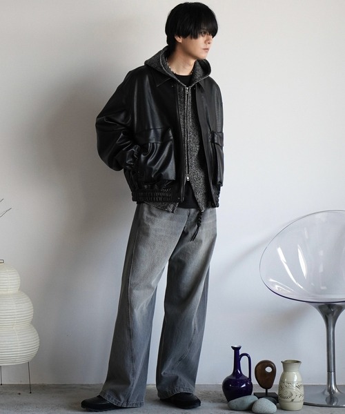 【wym完売\"S\"】ARTIFICIAL GRAIN SHORT BLOUSON wym完売