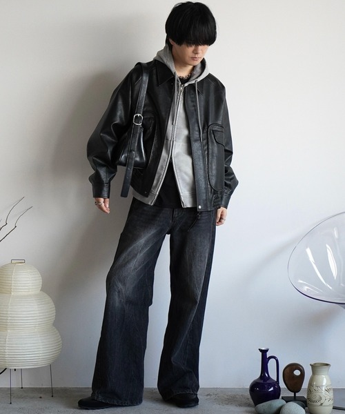 セール】ARTIFICIAL GRAIN SHORT BLOUSON（ブルゾン）｜WYM LIDNM