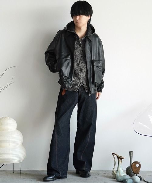 セール】ARTIFICIAL GRAIN SHORT BLOUSON（ブルゾン）｜WYM LIDNM