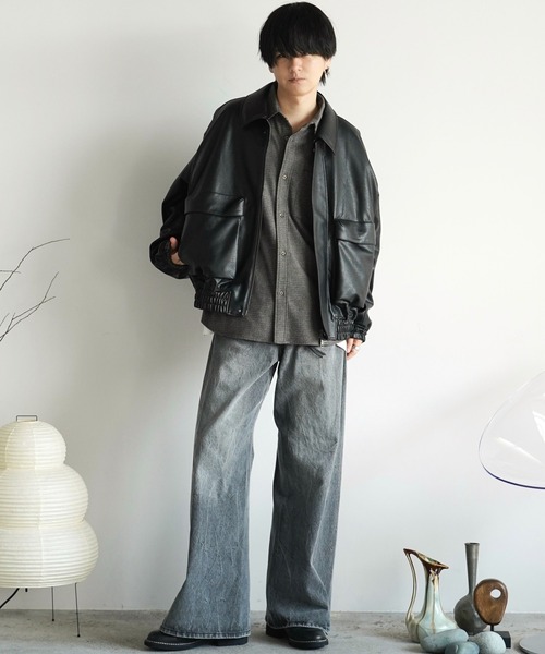 セール】ARTIFICIAL GRAIN SHORT BLOUSON（ブルゾン）｜WYM LIDNM