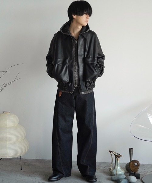 セール】ARTIFICIAL GRAIN SHORT BLOUSON（ブルゾン）｜WYM