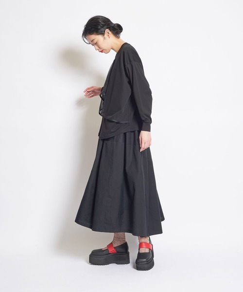 gomme(ゴム)の「ファインスムース FダブルT(Tシャツ/カットソー・レディース・チャコールグレー/ブラック・MEDIUM)」の5枚目の写真