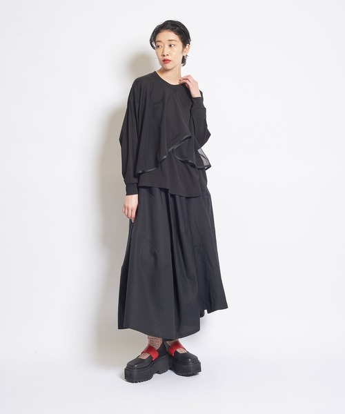 gomme(ゴム)の「ファインスムース FダブルT(Tシャツ/カットソー・レディース・チャコールグレー/ブラック・MEDIUM)」の4枚目の写真