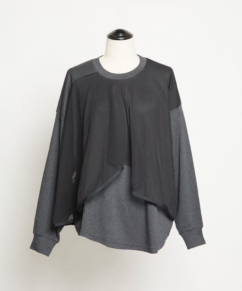 gomme(ゴム)の「ファインスムース FダブルT(Tシャツ/カットソー・レディース・チャコールグレー/ブラック・MEDIUM)」の21枚目の写真