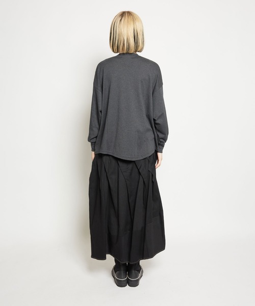 gomme(ゴム)の「ファインスムース FダブルT(Tシャツ/カットソー・レディース・チャコールグレー/ブラック・MEDIUM)」の8枚目の写真