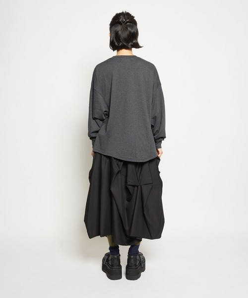 gomme(ゴム)の「ファインスムース FダブルT(Tシャツ/カットソー・レディース・チャコールグレー/ブラック・MEDIUM)」の10枚目の写真