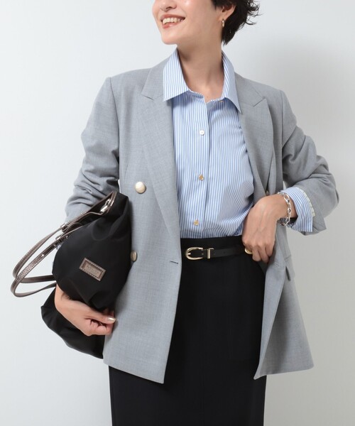 ◇【WEB限定サイズあり】《セットアップ対応》ウール混ウォッシャブルダブルジャケット