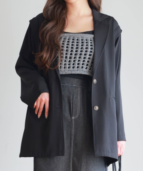 PURE BRIGHT（ピュアブライト）の「３WAYテーラードジャケット（テーラードジャケット・レディース・ベージュ/ブラック・FREE）」の2枚目の写真