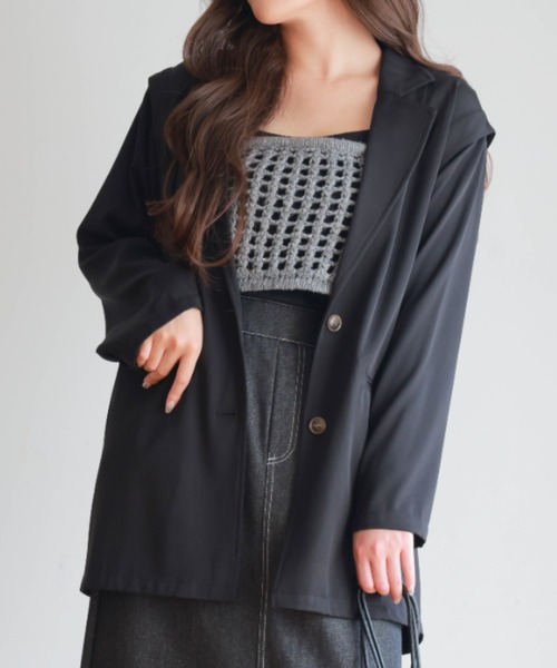 PURE BRIGHT（ピュアブライト）の「３WAYテーラードジャケット（テーラードジャケット・レディース・ベージュ/ブラック・FREE）」の6枚目の写真