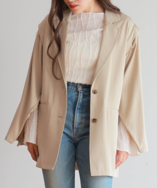 PURE BRIGHT（ピュアブライト）の「３WAYテーラードジャケット（テーラードジャケット・レディース・ベージュ/ブラック・FREE）」の18枚目の写真