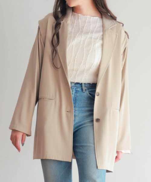 PURE BRIGHT（ピュアブライト）の「３WAYテーラードジャケット（テーラードジャケット・レディース・ベージュ/ブラック・FREE）」の15枚目の写真