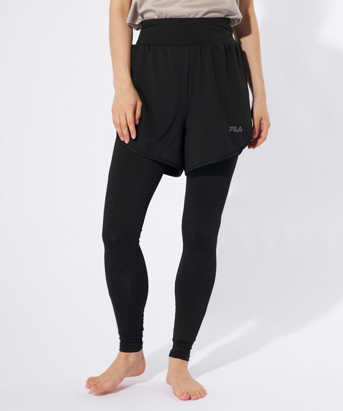 FILA（フィラ）の「ショートパンツ一体型コンプレッションレギンス（レギンス/スパッツ・レディース・ブラック・SMALL/MEDIUM/LARGE/X-LARGE）」の3枚目の写真