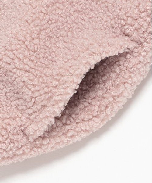 petit main（プティマイン）の「【リンク】ボアジップ羽織り(キッズ)（ノーカラージャケット・キッズ・アイボリー/ピンク/チャコール・80ｃｍ/90cm/100cm/110cm/120cm/130cm）」の8枚目の写真