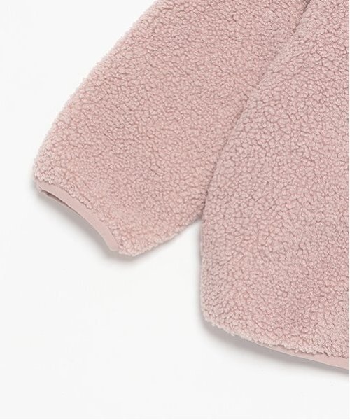 petit main（プティマイン）の「【リンク】ボアジップ羽織り(キッズ)（ノーカラージャケット・キッズ・アイボリー/ピンク/チャコール・80ｃｍ/90cm/100cm/110cm/120cm/130cm）」の9枚目の写真