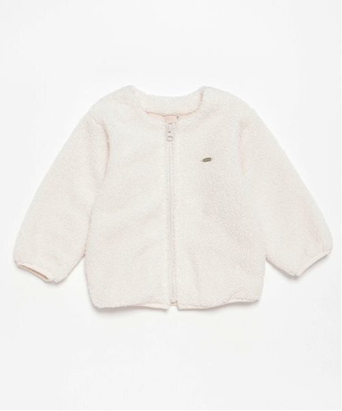 petit main（プティマイン）の「【リンク】ボアジップ羽織り(キッズ)（ノーカラージャケット・キッズ・アイボリー/ピンク/チャコール・80ｃｍ/90cm/100cm/110cm/120cm/130cm）」の13枚目の写真