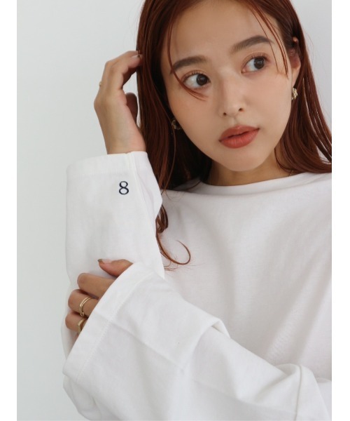 TRUNC(トランクエイティーエイト)の「Simple Long Sleeve TEE(Tシャツ/カットソー・レディース・アイボリー/ブラック・FREE)」の3枚目の写真