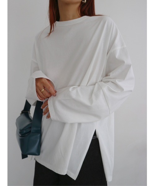 TRUNC(トランクエイティーエイト)の「Simple Long Sleeve TEE(Tシャツ/カットソー・レディース・アイボリー/ブラック・FREE)」の6枚目の写真