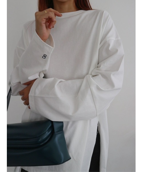 TRUNC(トランクエイティーエイト)の「Simple Long Sleeve TEE(Tシャツ/カットソー・レディース・アイボリー/ブラック・FREE)」の7枚目の写真